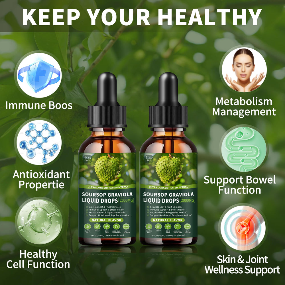 Hudetex Soursop liquid drops dropper for precise dosing and easy use