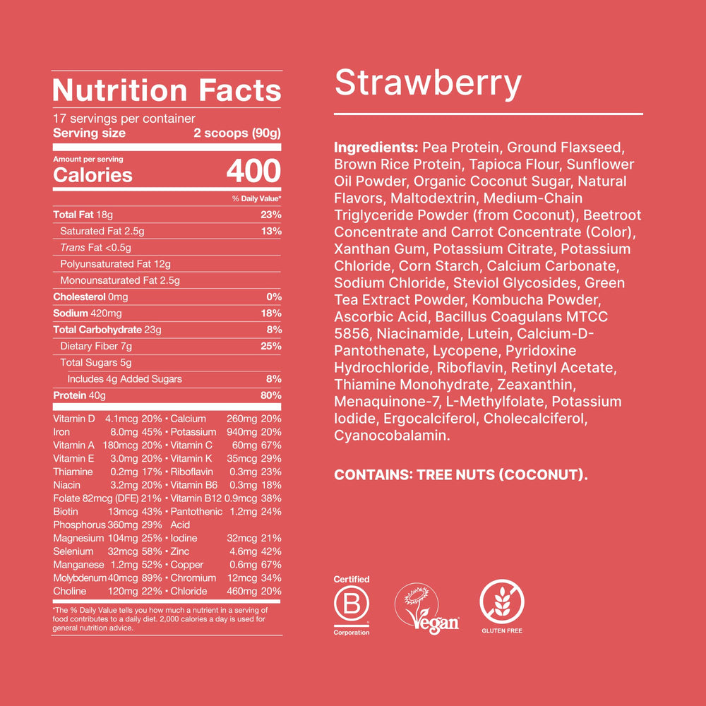 Huel Black Edition Strawberry Shortcake shaker pouring a smooth shake