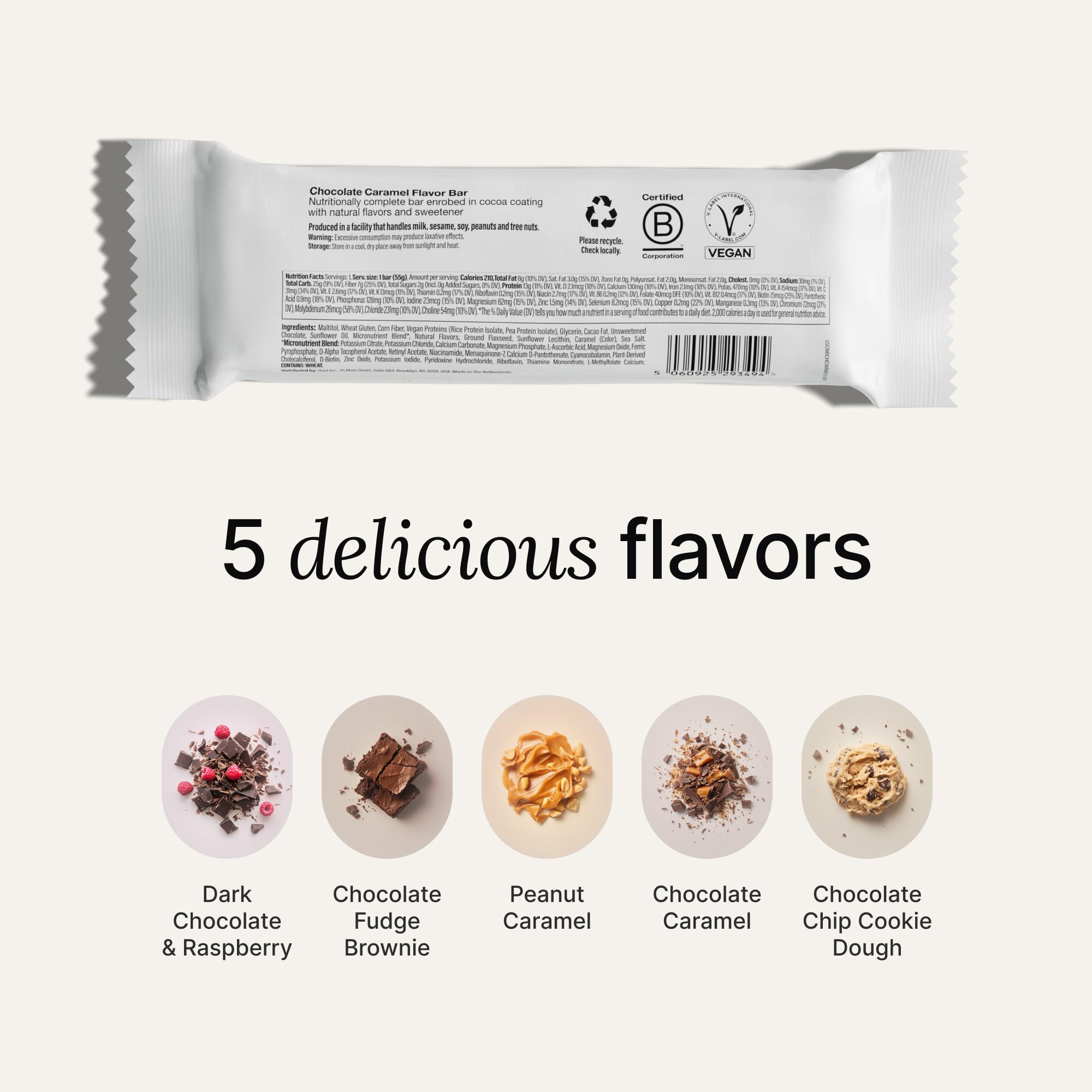 Huel complete nutrition bar cross-section with caramel filling and protein