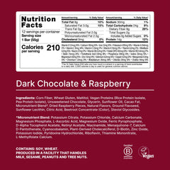 Huel bar packaging with dark chocolate raspberry flavor, convenient daily nutrition.