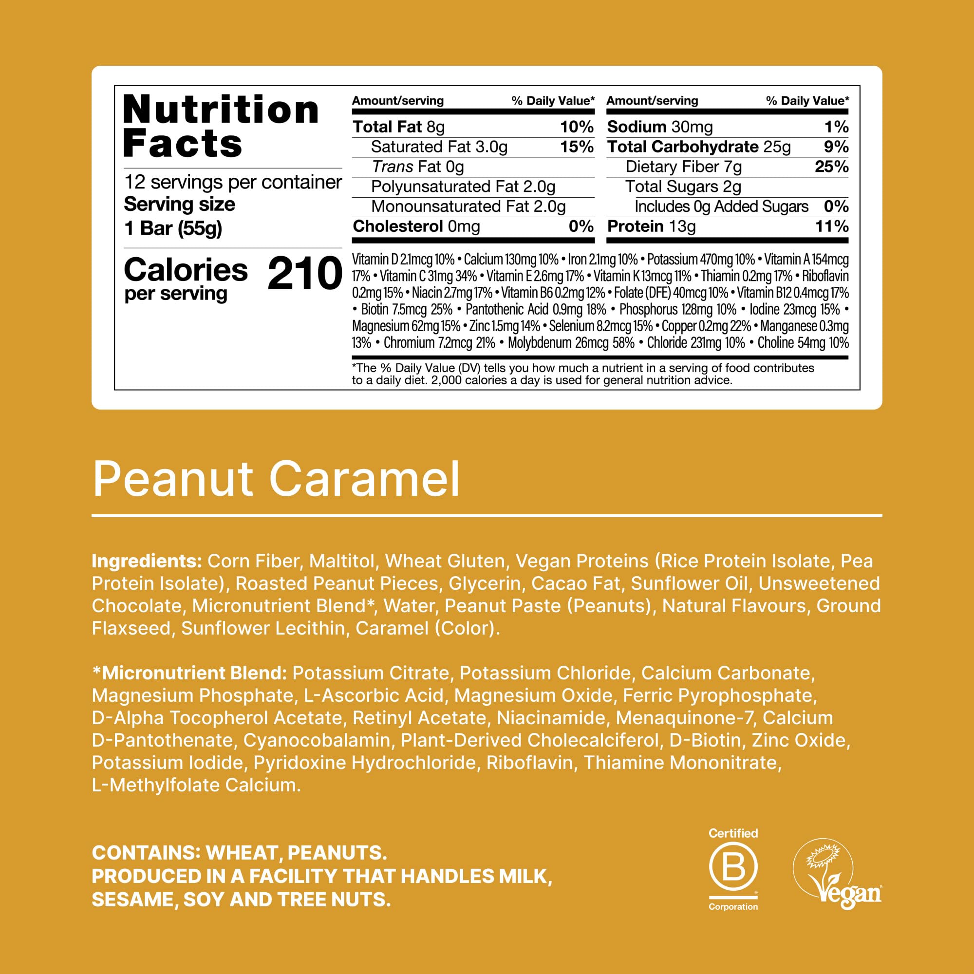 Close-up of Huel Complete Nutrition bar with peanut caramel coating for a protein-packed bite.