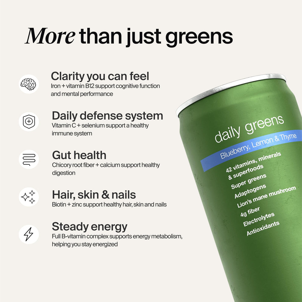 Huel Daily Greens close-up of ingredients and blends
