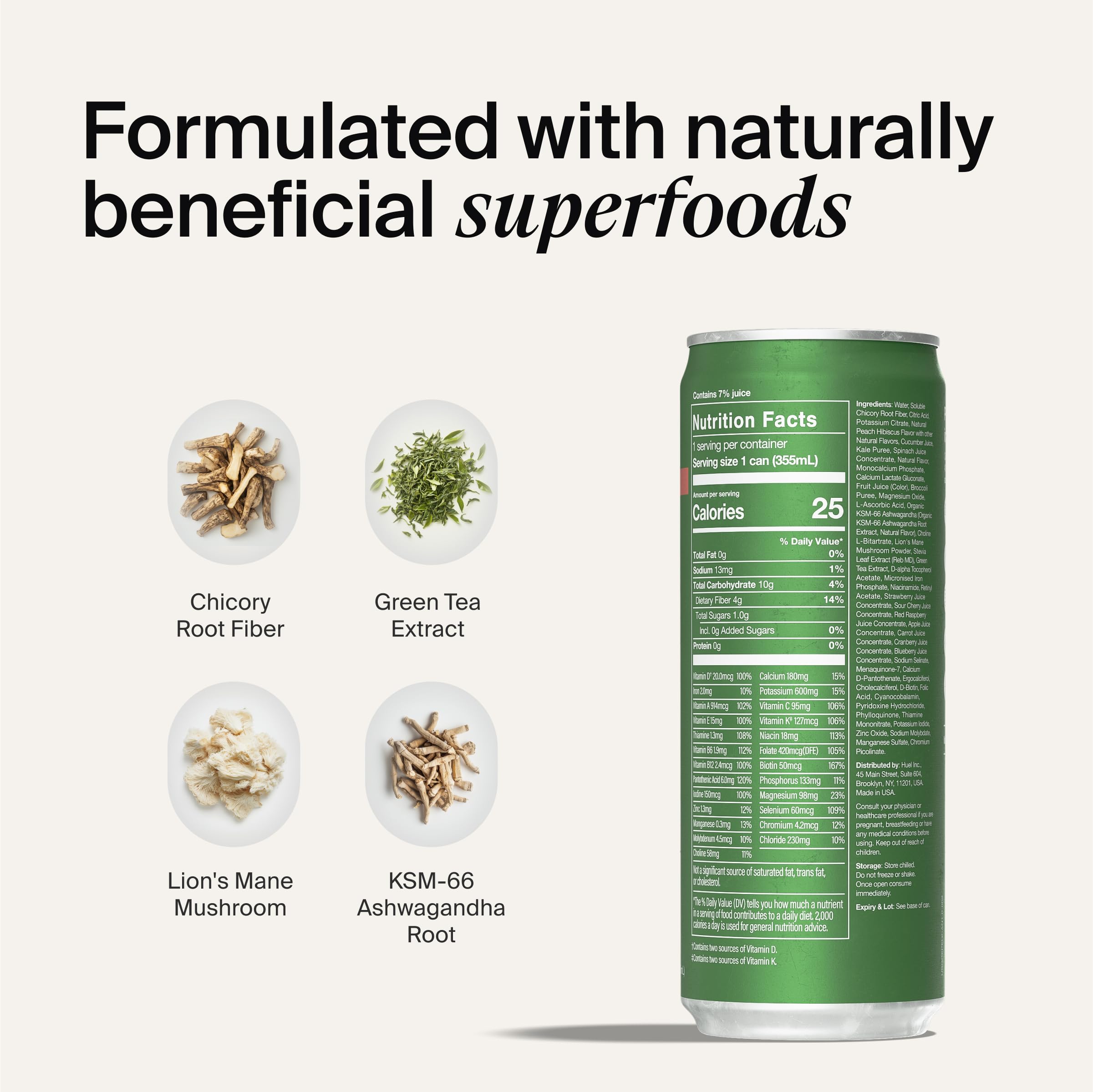 Close-up of Organic blends in Huel Daily Greens mix