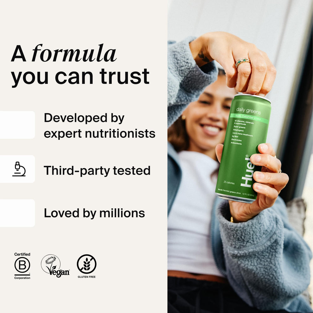 Morning routine with Huel Daily Greens for a simple breakfast boost