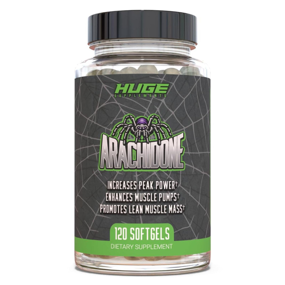Huge Supplements Arachidone bottle front view highlighting lean muscle support.