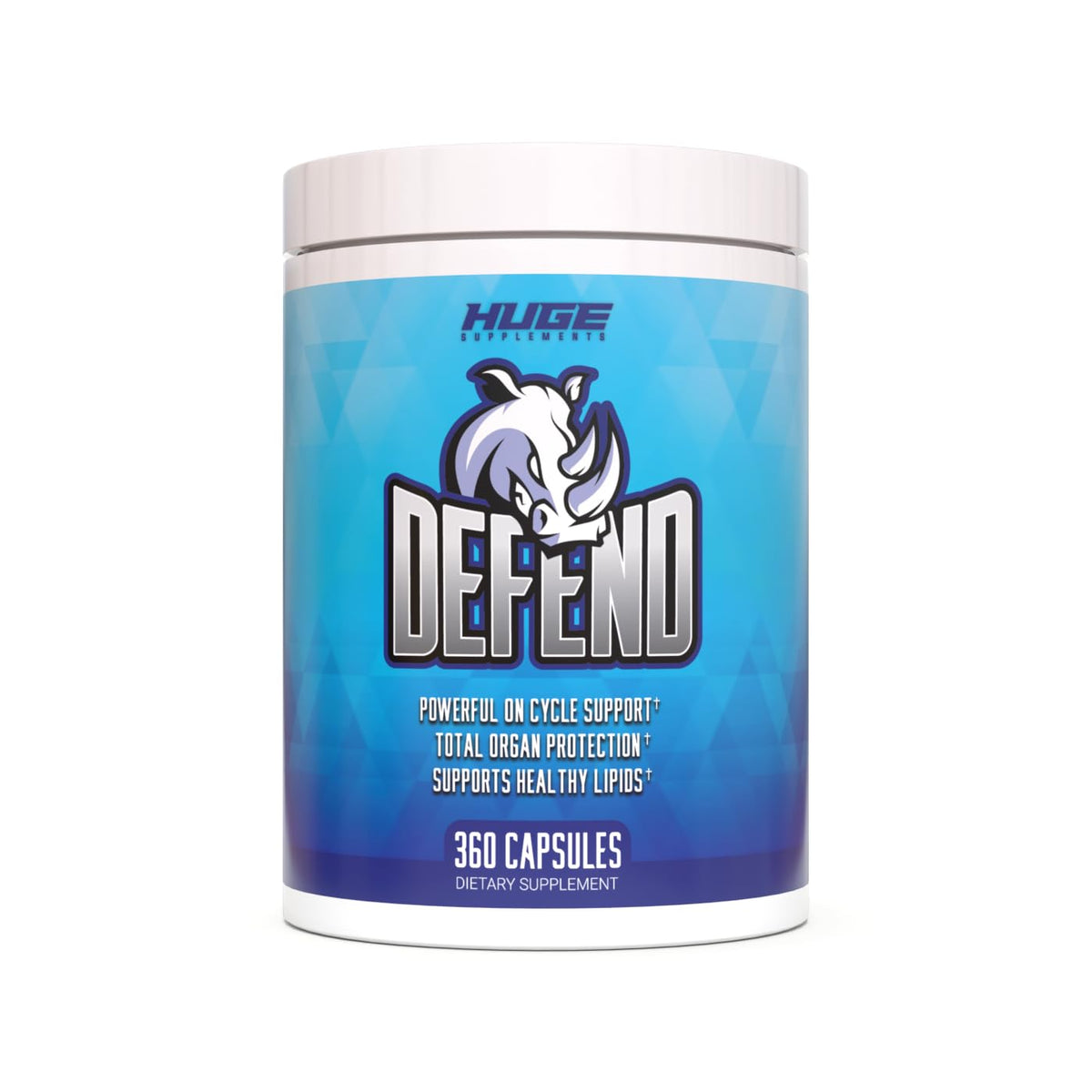 Huge Supplements Defend Cycle Support bottle showing full packaging for comprehensive on-cycle protection