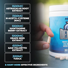 Huge Supplements Defend Cycle Support NAC and Milk Thistle capsules on packaging for liver support