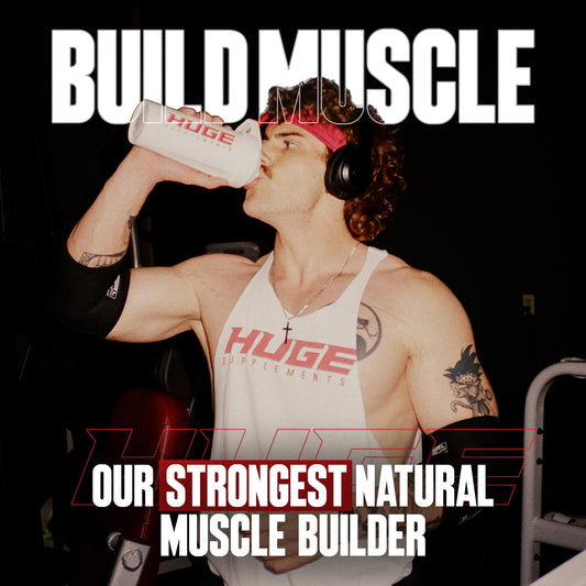 Huge Supplements Ecdysterone bottle label closeup showing 98% purity and premium quality