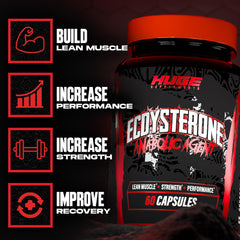 Huge Supplements Ecdysterone capsules being poured for easy daily dosing