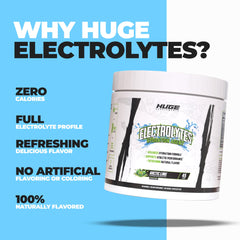 Athlete using Huge Supplements Electrolytes Powder Arctic Lime during training.