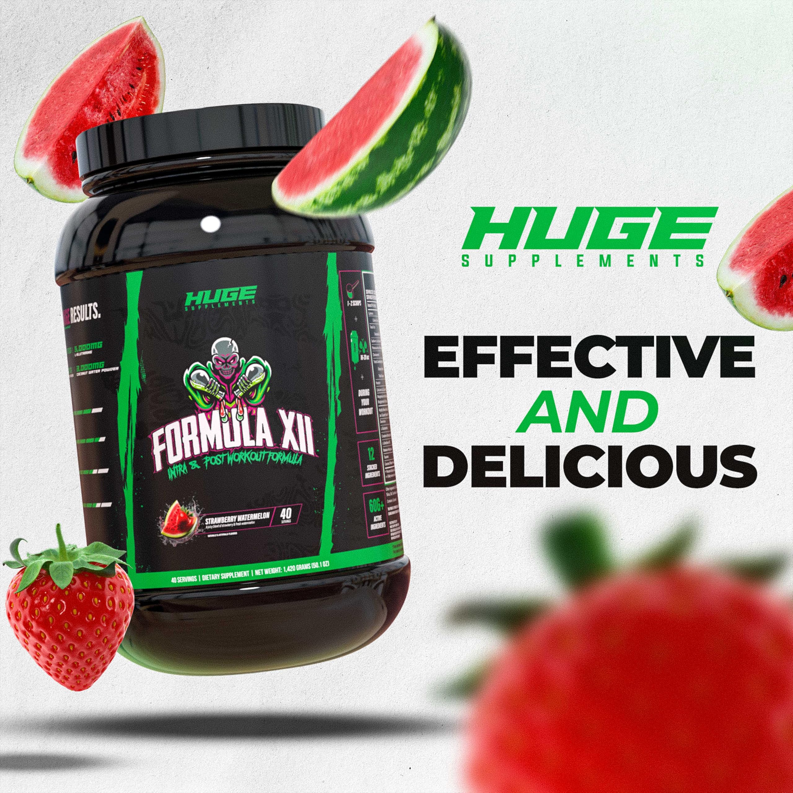 Huge Supplements Formula XII energy during workout delivers rapid fuel for peak performance