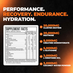 Huge Supplements Formula XII scoop blending powder in glass to boost energy.