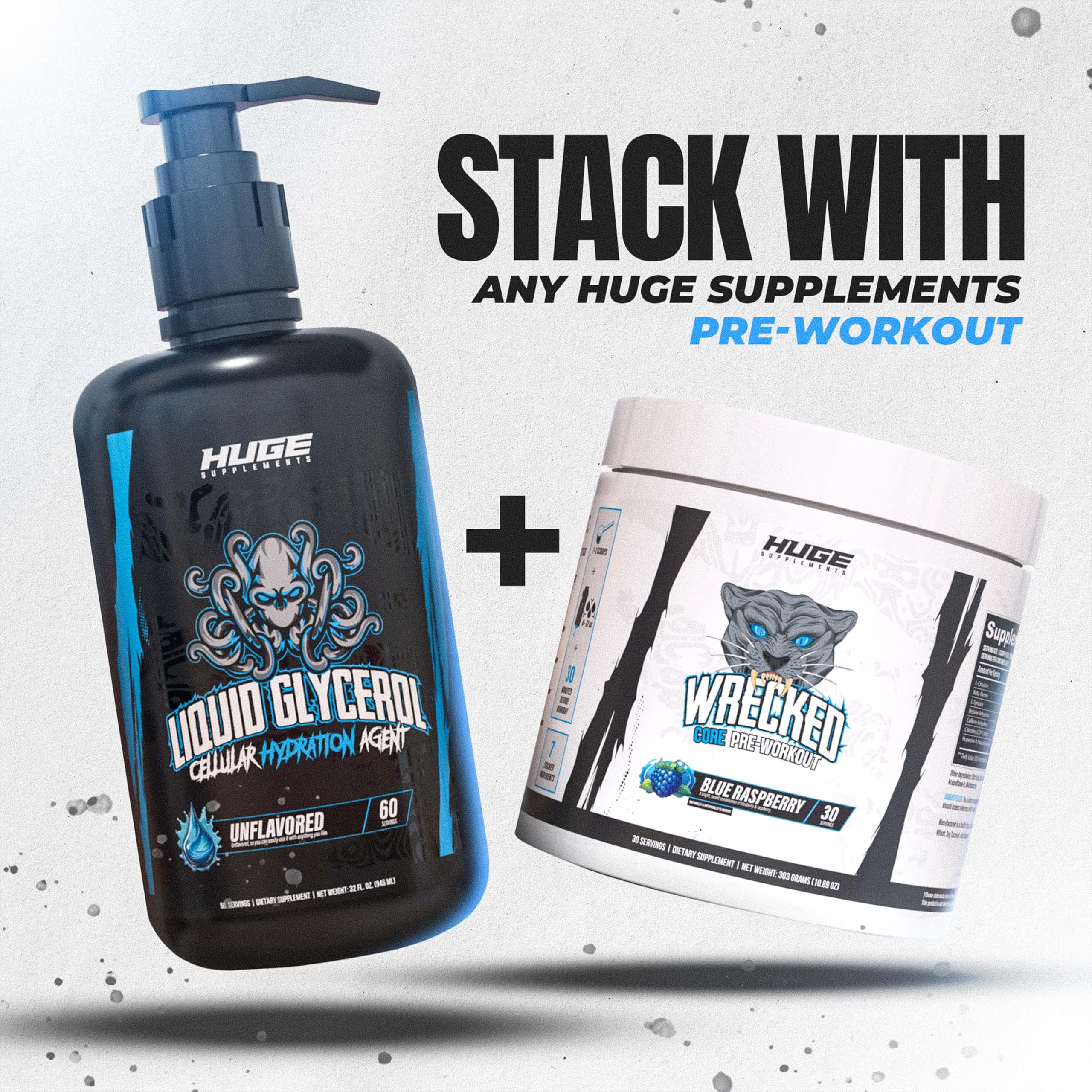 Huge Supplements Liquid Glycerol being poured into a shaker for quick use