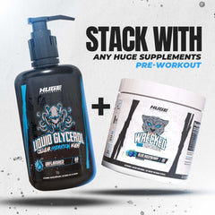 Huge Supplements Liquid Glycerol being poured into a shaker for quick use