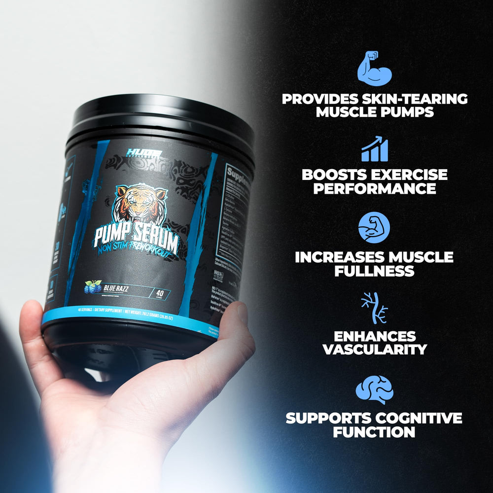 Huge Supplements Pump Serum powder dissolving in water for smooth mixability