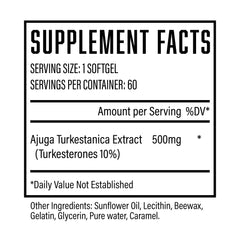 Huge Supplements Turkesterone bottle and glass for daily use