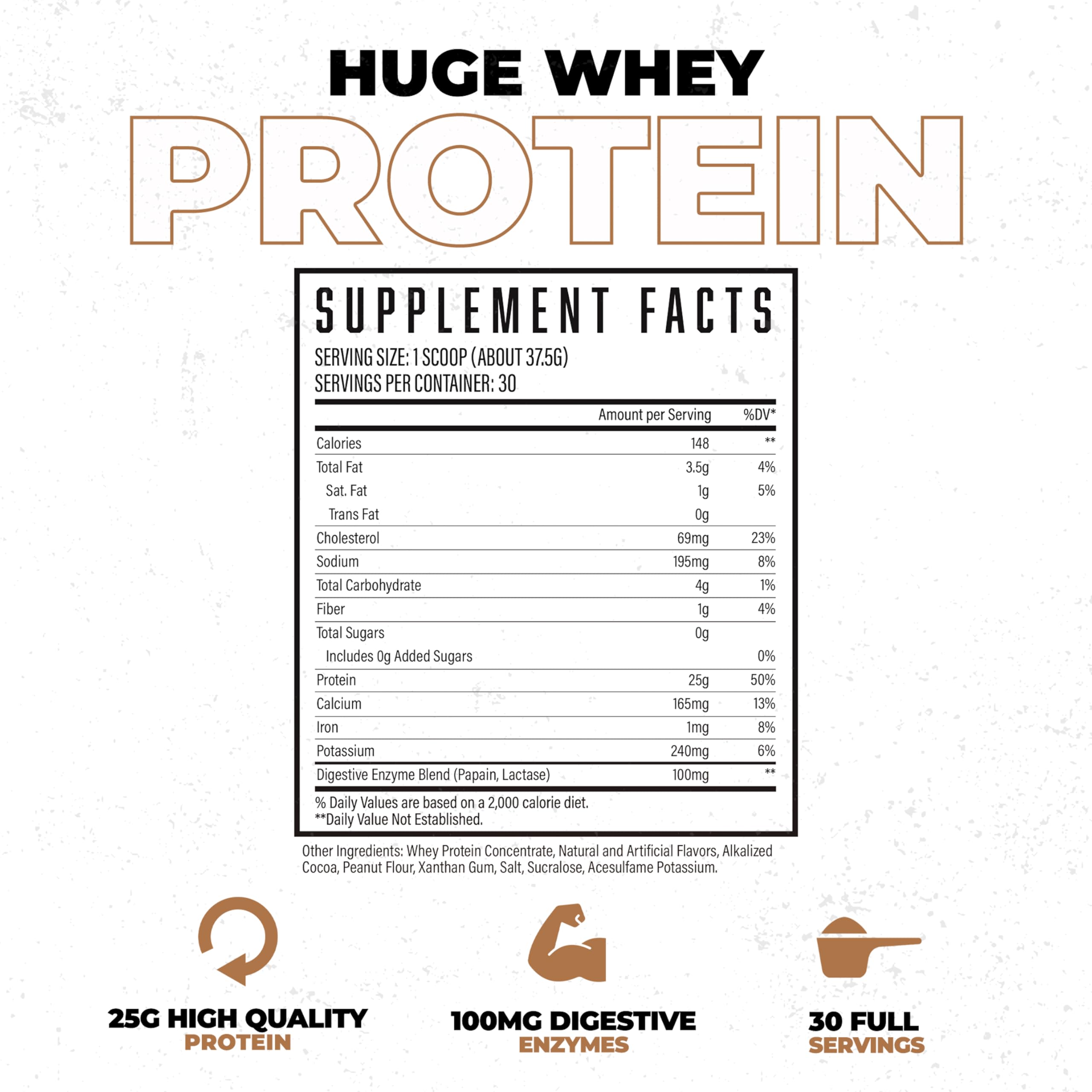 Huge Supplements Whey Protein Chocolate Peanut Butter milkshake looks creamy and rich