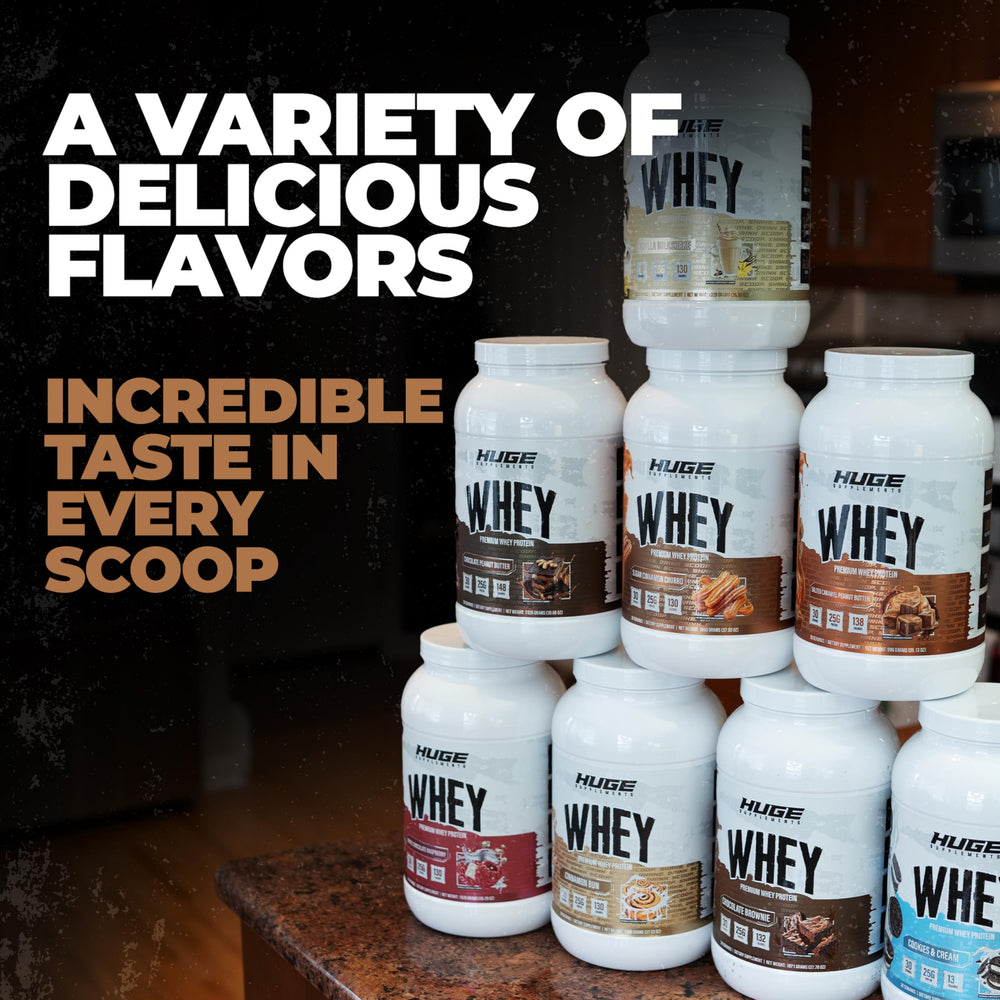 Huge Supplements Whey Protein Chocolate Peanut Butter pour demonstrates easy digestion