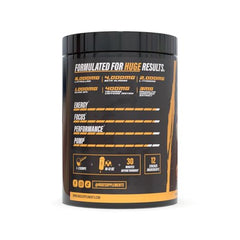 Huge Supplements Wrecked Enraged label closeup highlighting ingredients and usage