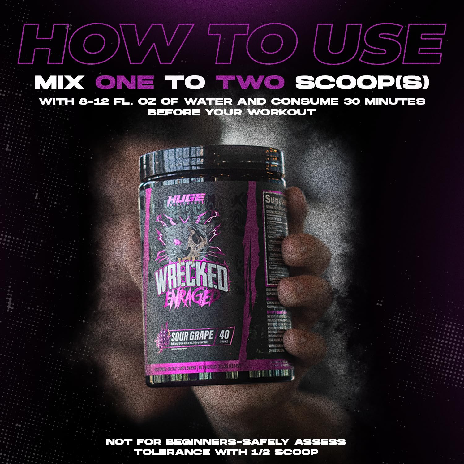 Huge Supplements Wrecked Enraged usage pack illustrates workout-ready stacking