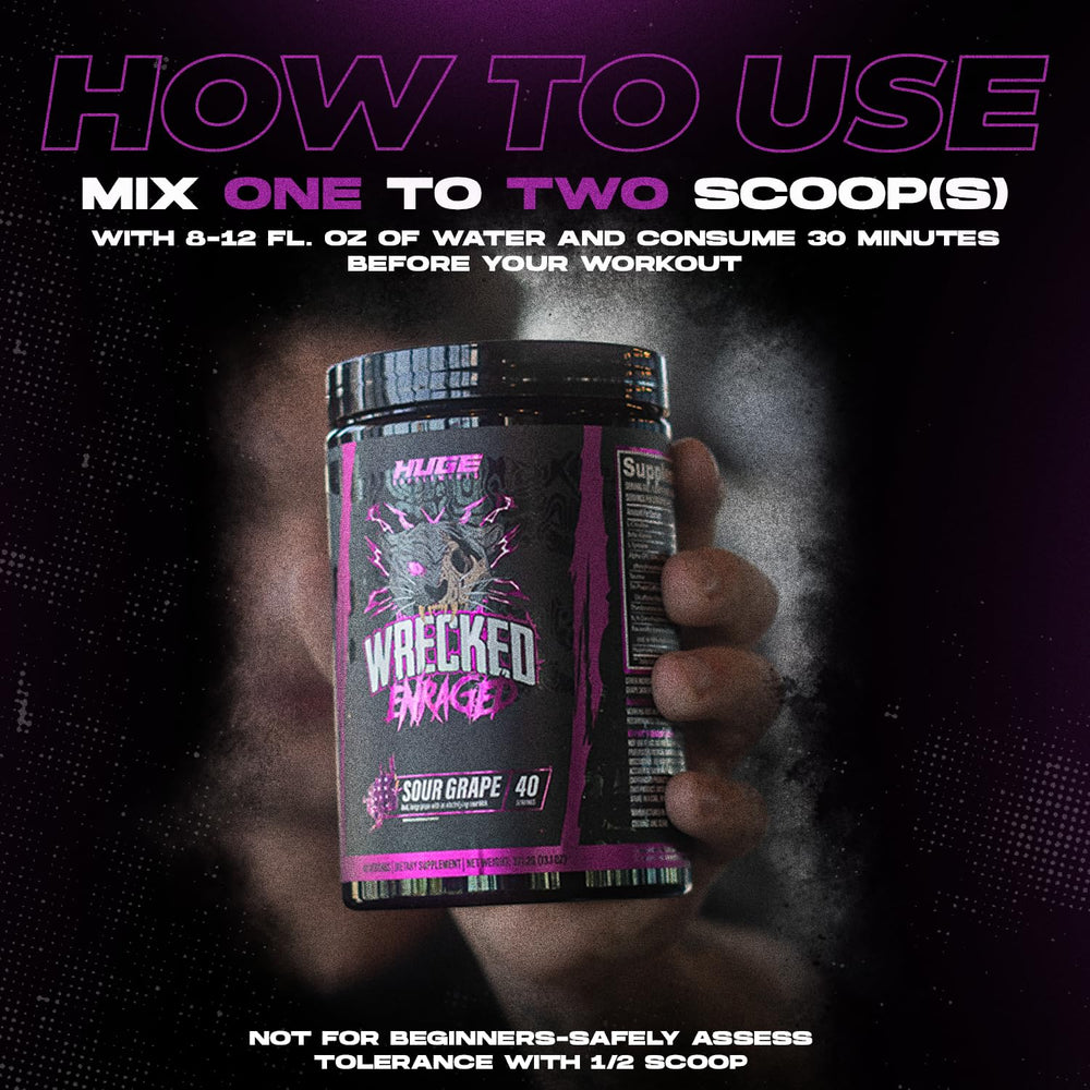 Huge Supplements Wrecked Enraged usage pack illustrates workout-ready stacking