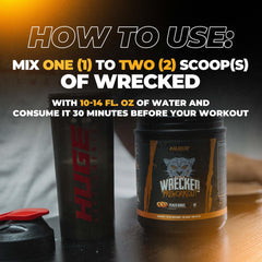 Huge Supplements Wrecked Pre-Workout during-workout emphasizes sustained energy and focus