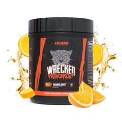 Huge Supplements Wrecked pre-workout in shaker during gym session
