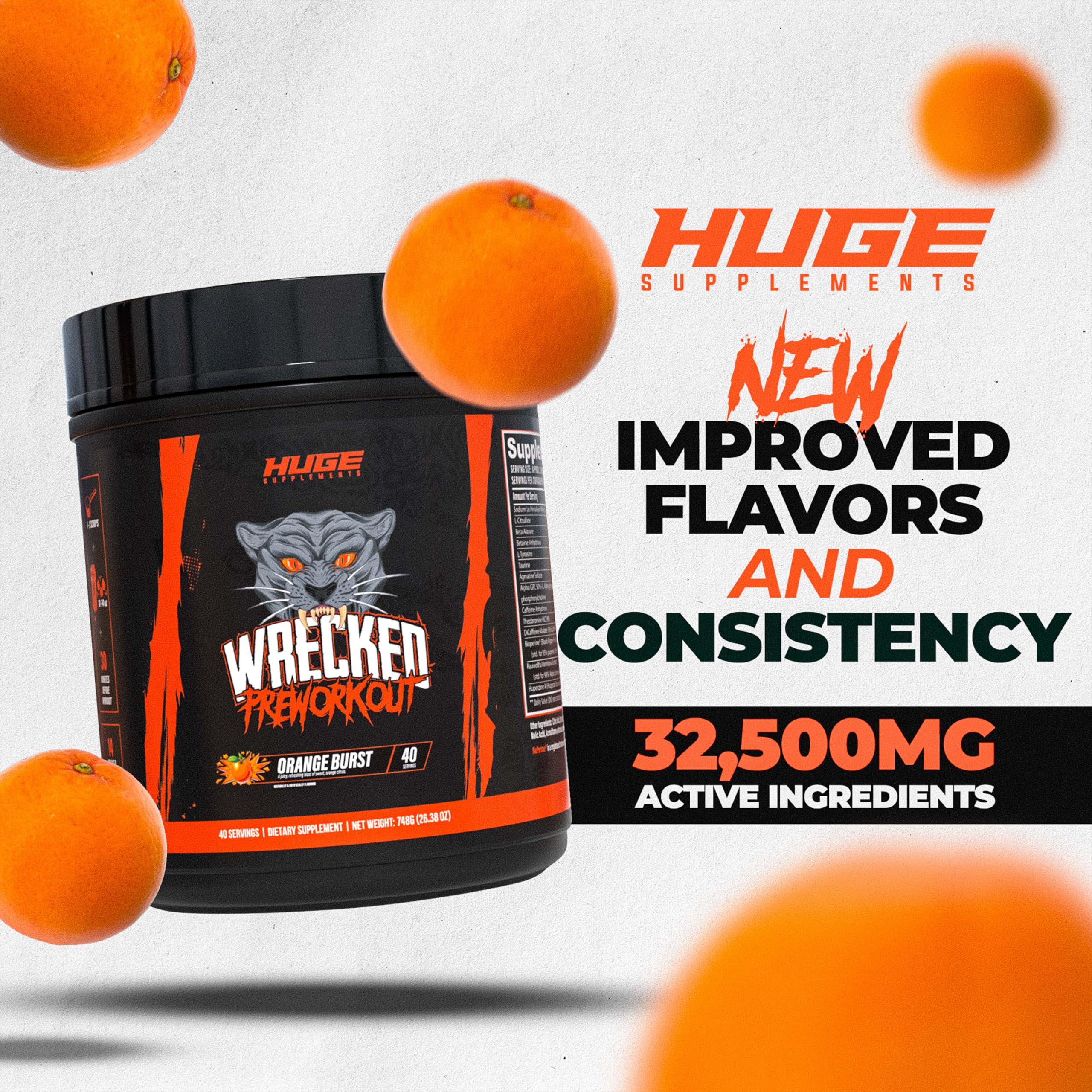 Huge Supplements Wrecked pre-workout served with ice to enhance taste and cooling