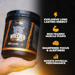 Huge Supplements Wrecked Pre-Workout mixer-action blends quickly