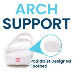 HUHV Z Strap white footbed detail highlights HEALIUM foam cushioning.