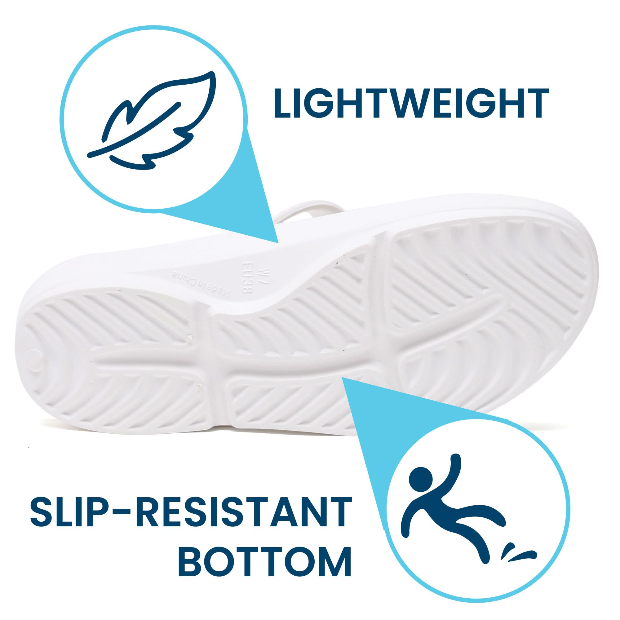 HUHV Z Strap white strap close-up shows breathable, easy-slip design.