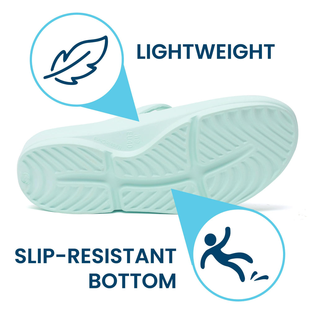 HUHV Z Strap Sea Foam slide rocker sole detail for a smoother stride