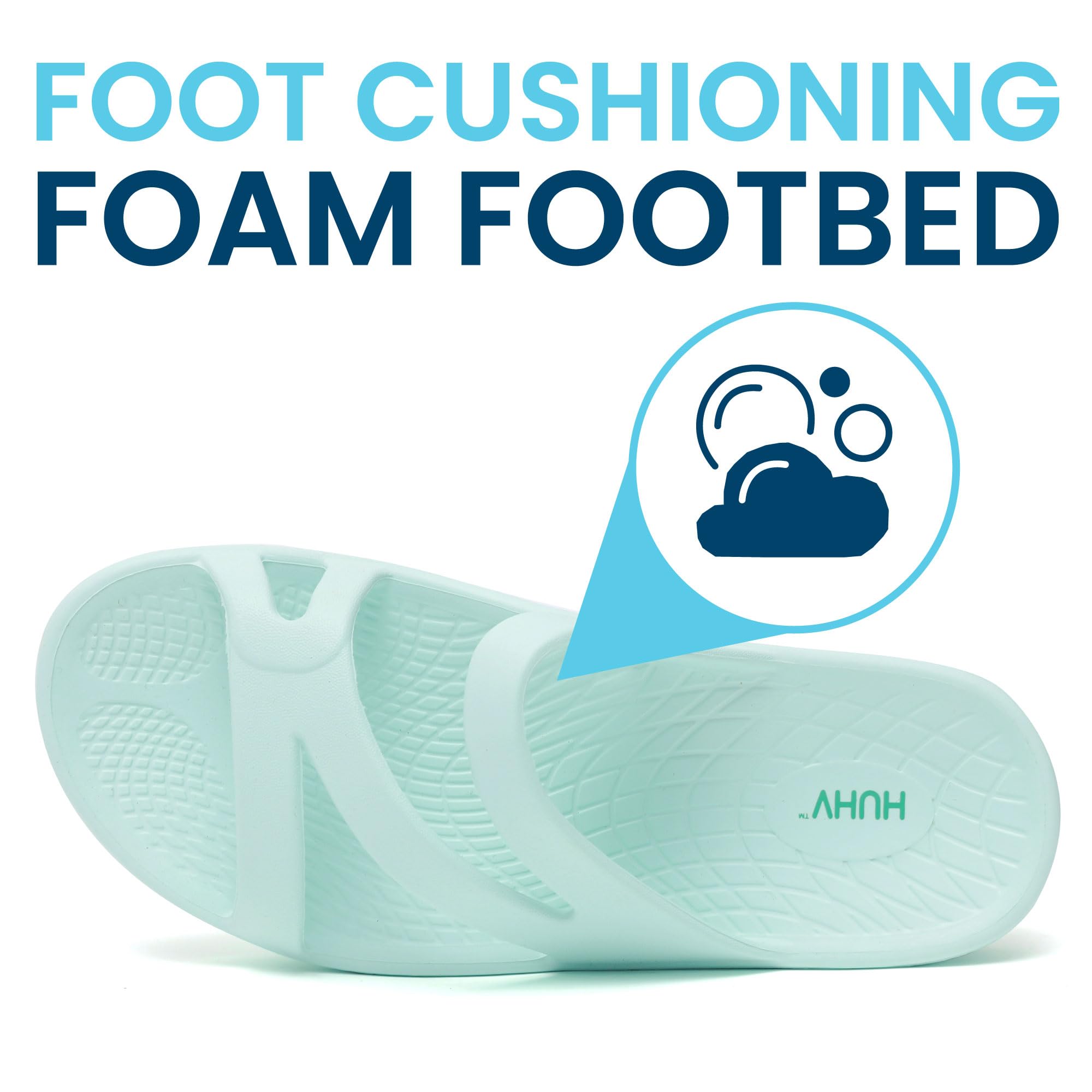 HUHV Z Strap Sea Foam slide slip-on design for on-the-go comfort