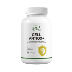 HUJ Cell Antiox+ bottle front for daily antioxidant support in your routine.