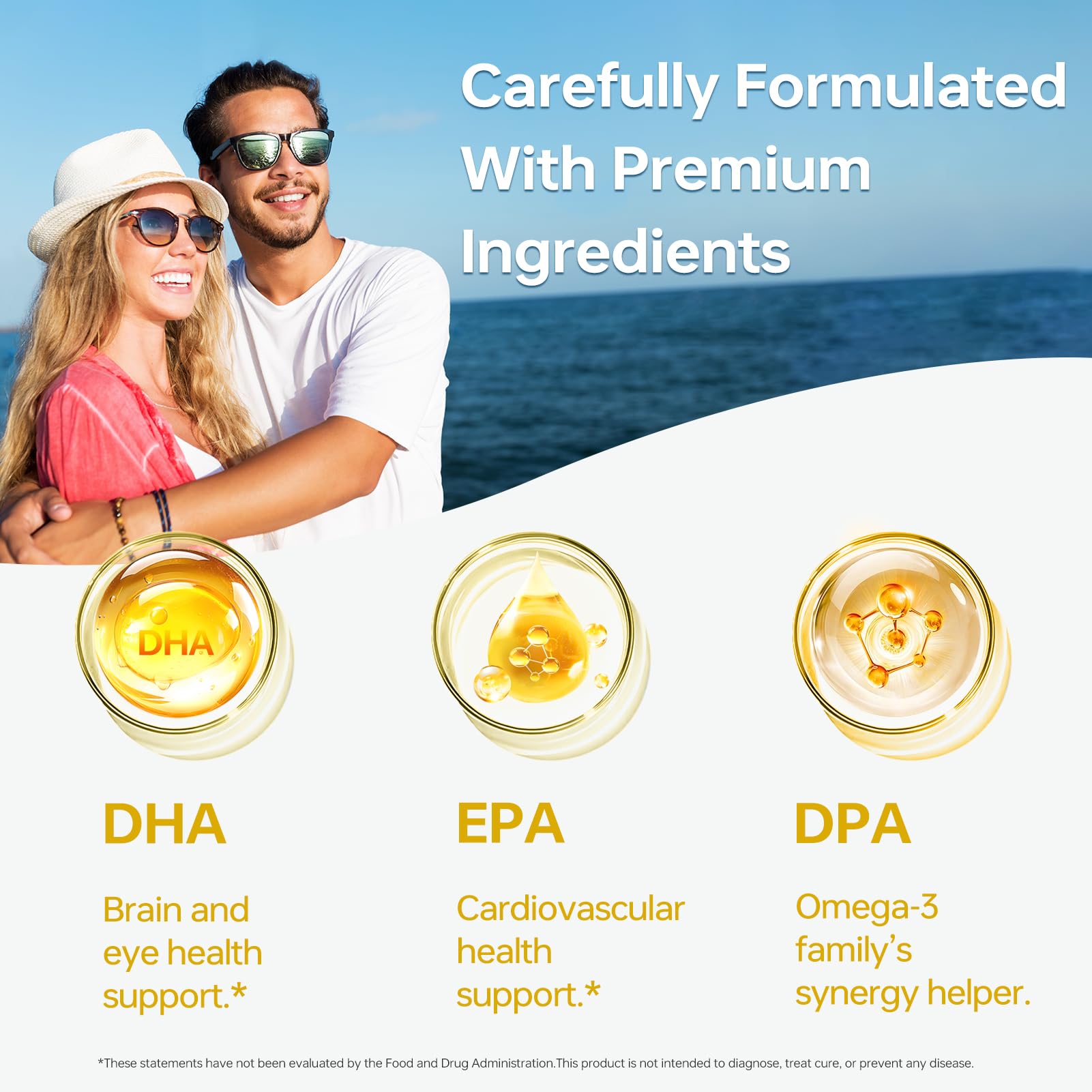HUJ Omega-3 absorption graphic explains triglyceride form for potential absorption benefits.