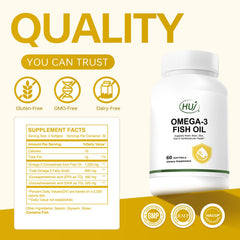 HUJ Omega-3 daily use two softgels ready for your routine.