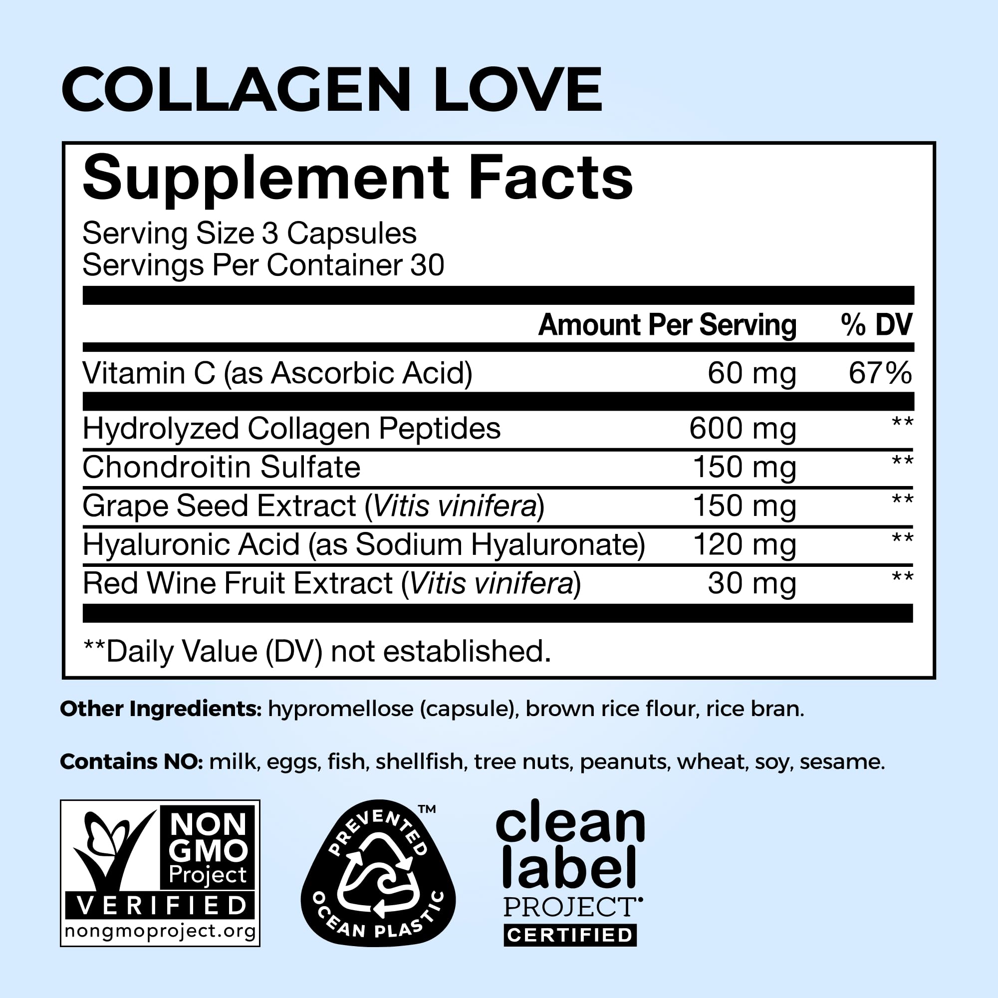 Packaging view of HUM Collagen Love Skin with 90 capsules