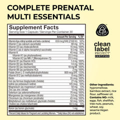 HUM Complete Prenatal foil seal emphasizing safety and freshness.