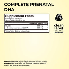 HUM Complete Prenatal nutrients chart for easy reference.