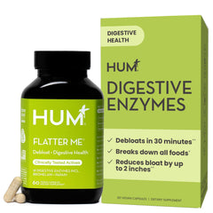 HUM Flatter Me bottle front showing digestive support for bloating relief