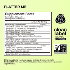 HUM Flatter Me capsules closeup highlighting full-spectrum enzymes