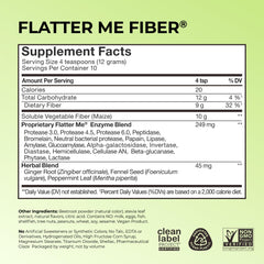 Hum Flatter Me fiber powder scoop illustrating easy daily measurement for portions