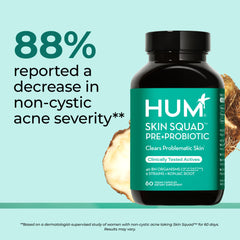 HUM Skin Squad blend highlights prebiotic and probiotic power.