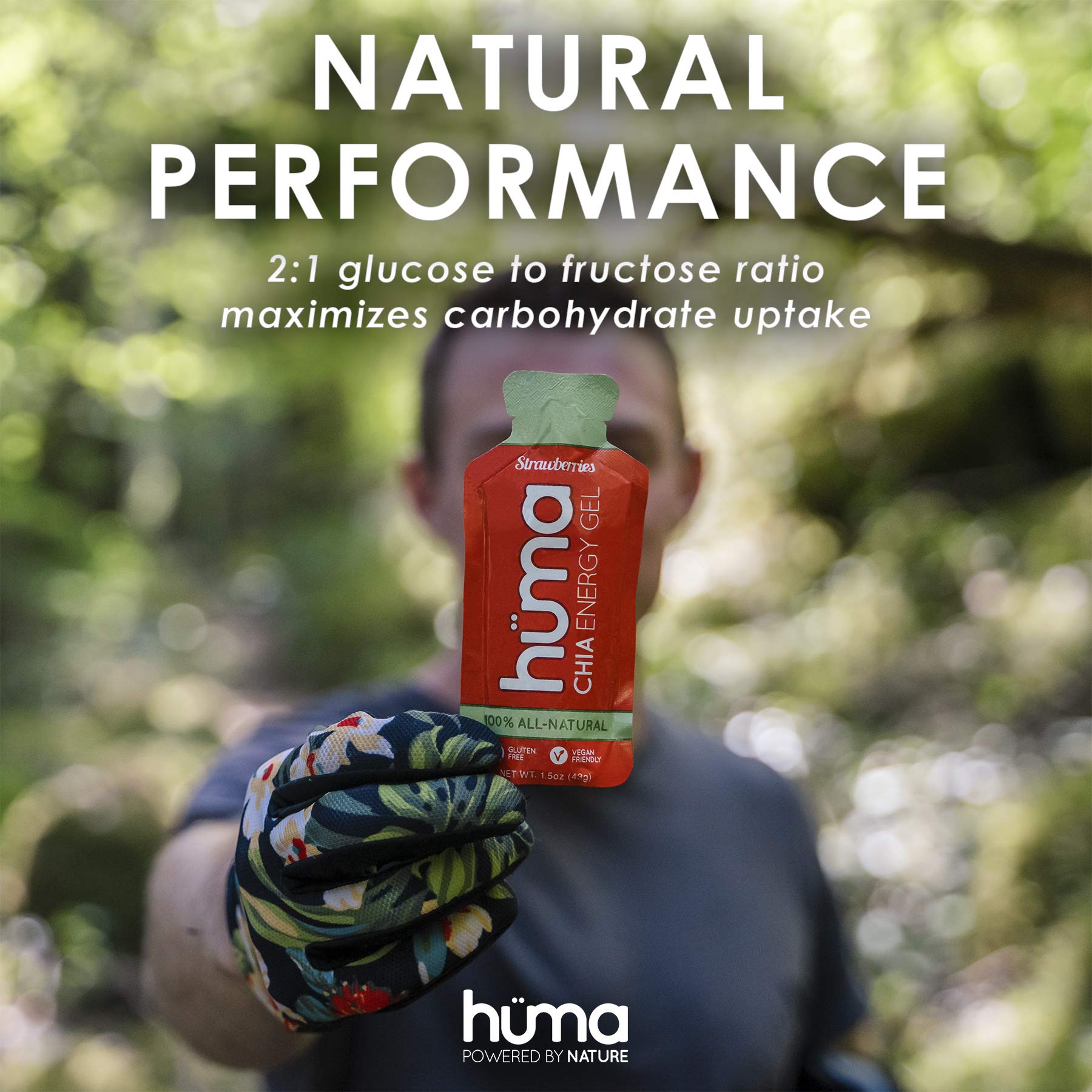 HÜMA Chia Energy Gel doubleshot mocha for runners and cyclists.