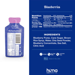 HÜMA CHIA ENERGY GEL with fruit puree ingredients showcased for natural fueling.