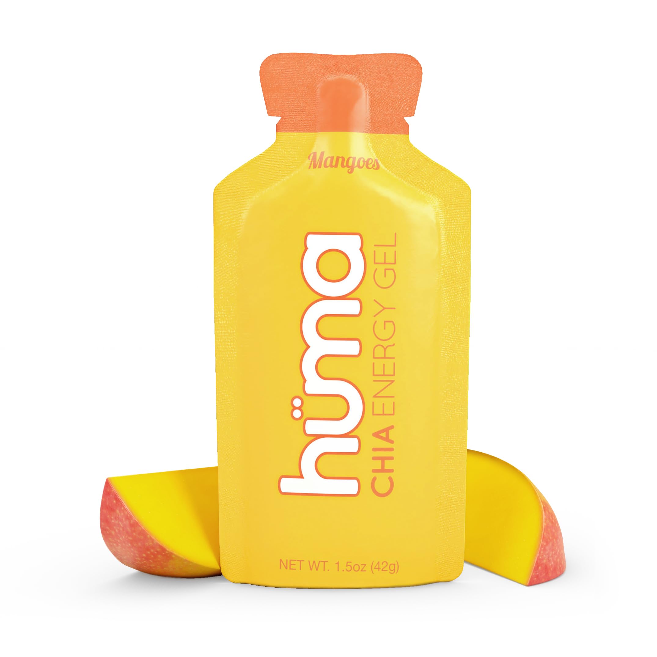 HÜMA CHIA ENERGY GEL mangoes pack shot for sustained endurance fueling