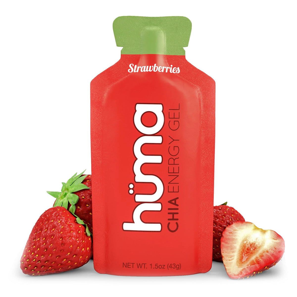 HÜMA Chia Energy Gel strawberry bottle for natural fueling