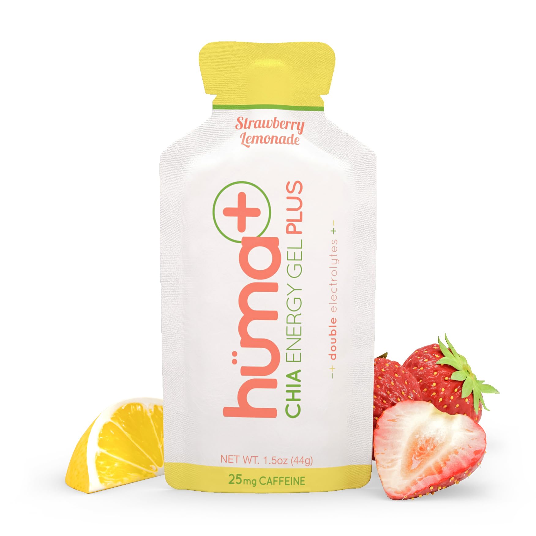Huma Chia Energy Gel strawberry lemonade packshot for real-food energy