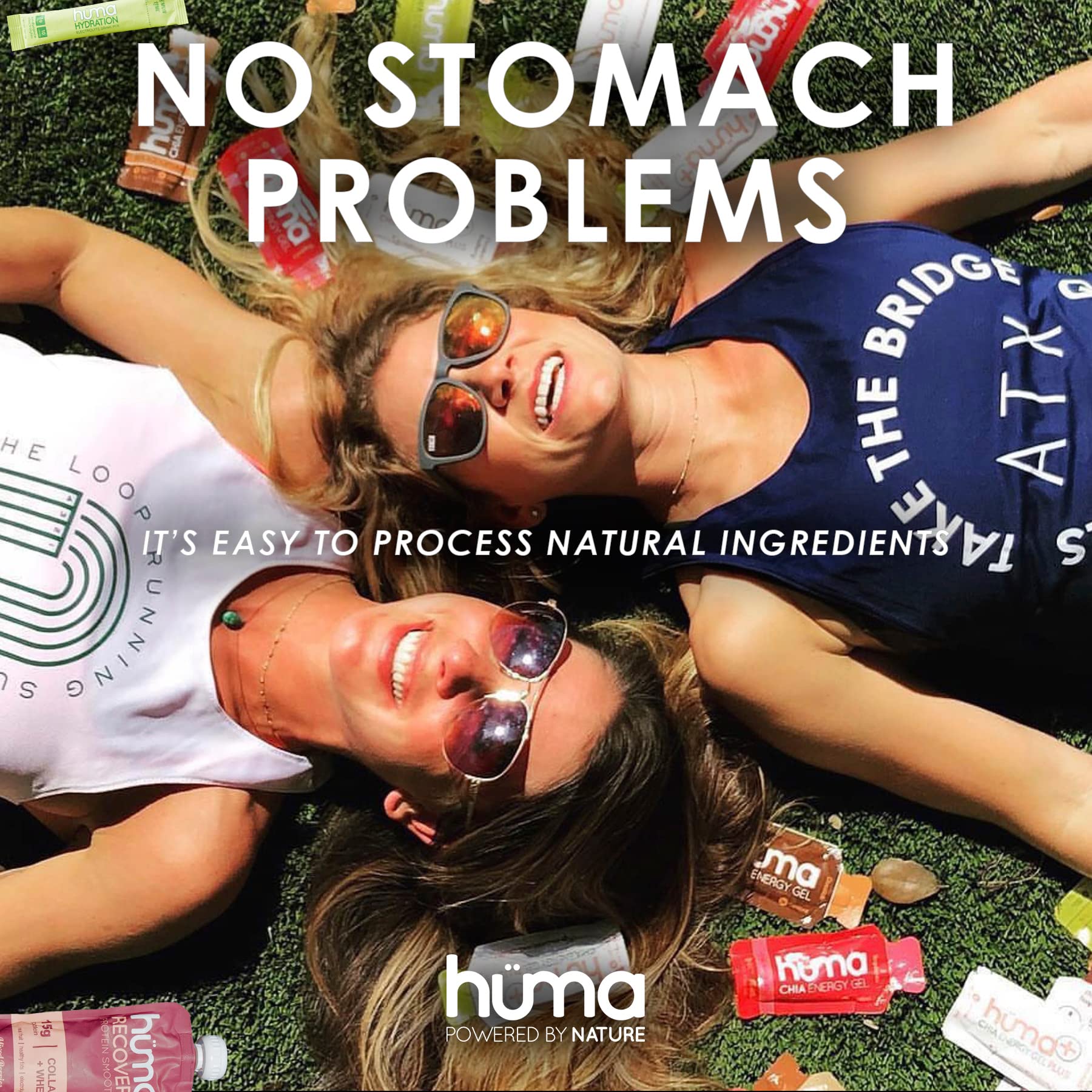 Huma Plus brown rice syrup base shows clean, simple energy source.