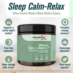 BodyFusionX capsules with L-Theanine for calm before sleep.